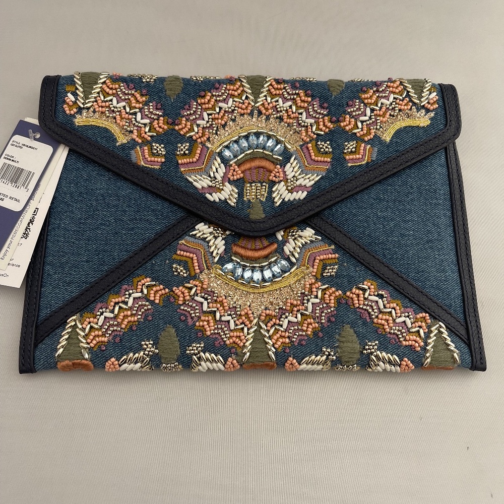 Rebecca Minkoff  Leo Clutch Denim Multi
